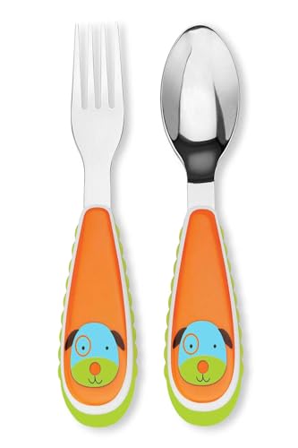 Skip Hop Toddler Utensil Set Fork and Spoon Set, Dishwasher Safe, Dog
