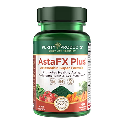 Book Cover Purity Products AstaFX Plus - Astaxanthin Super Formula - 30 Day Supply from Supports Endurance - Promotes Healthy Skin - Supports Visual Health - Up to 6,000 Times More Powerful Than Vitamin C