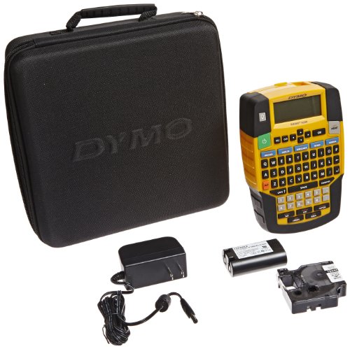 Book Cover DYMO Rhino 4200 Industrial Label Maker Carry Case with Roll of 1/2 All-Purpose Vinyl Labels, Black on White (1835374)