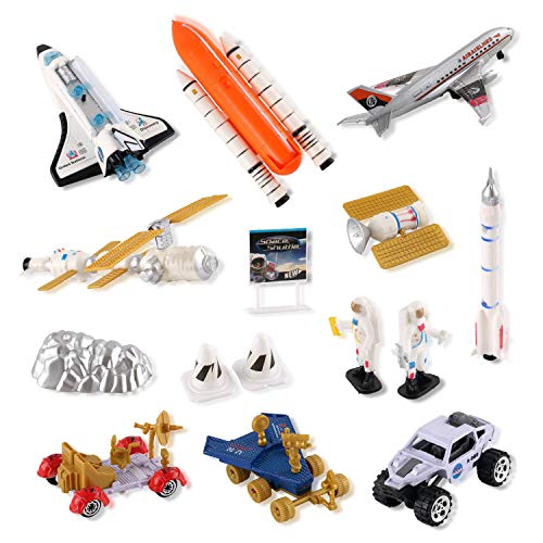 Book Cover Liberty Imports Mission to Mars Space Shuttle Playset for Kids with Rockets, Satellites, Rovers & Vehicles