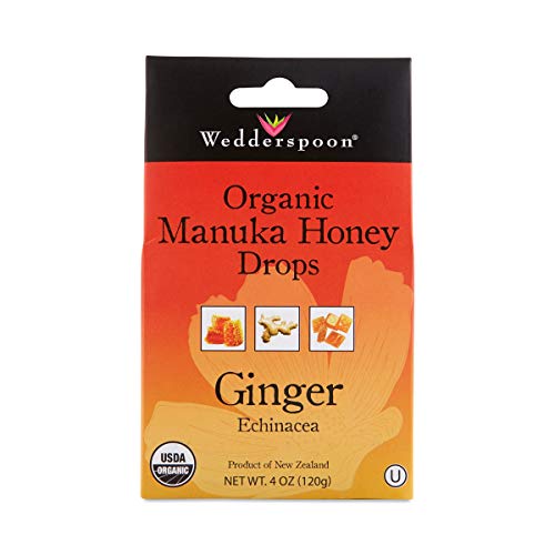 Book Cover Wedderspoon Organic - Honey Lozenges Manuka with Echinacea Ginger - 4 oz.