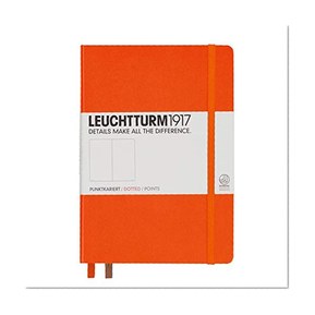 Leuchtturm1917 342937 Carnet Medium (A5), 249 pages numérotées, orange, pointillés
