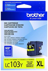 Brother Printer LC103Y High Yield Cartridge Ink, Yellow