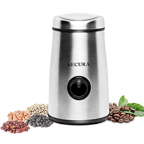 Book Cover Secura Electric Coffee and Spice Grinder with Stainless Steel Blades
