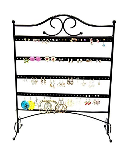 Book Cover Mango Steam Trellis Jewelry Organizer for Hanging Earrings, Black
