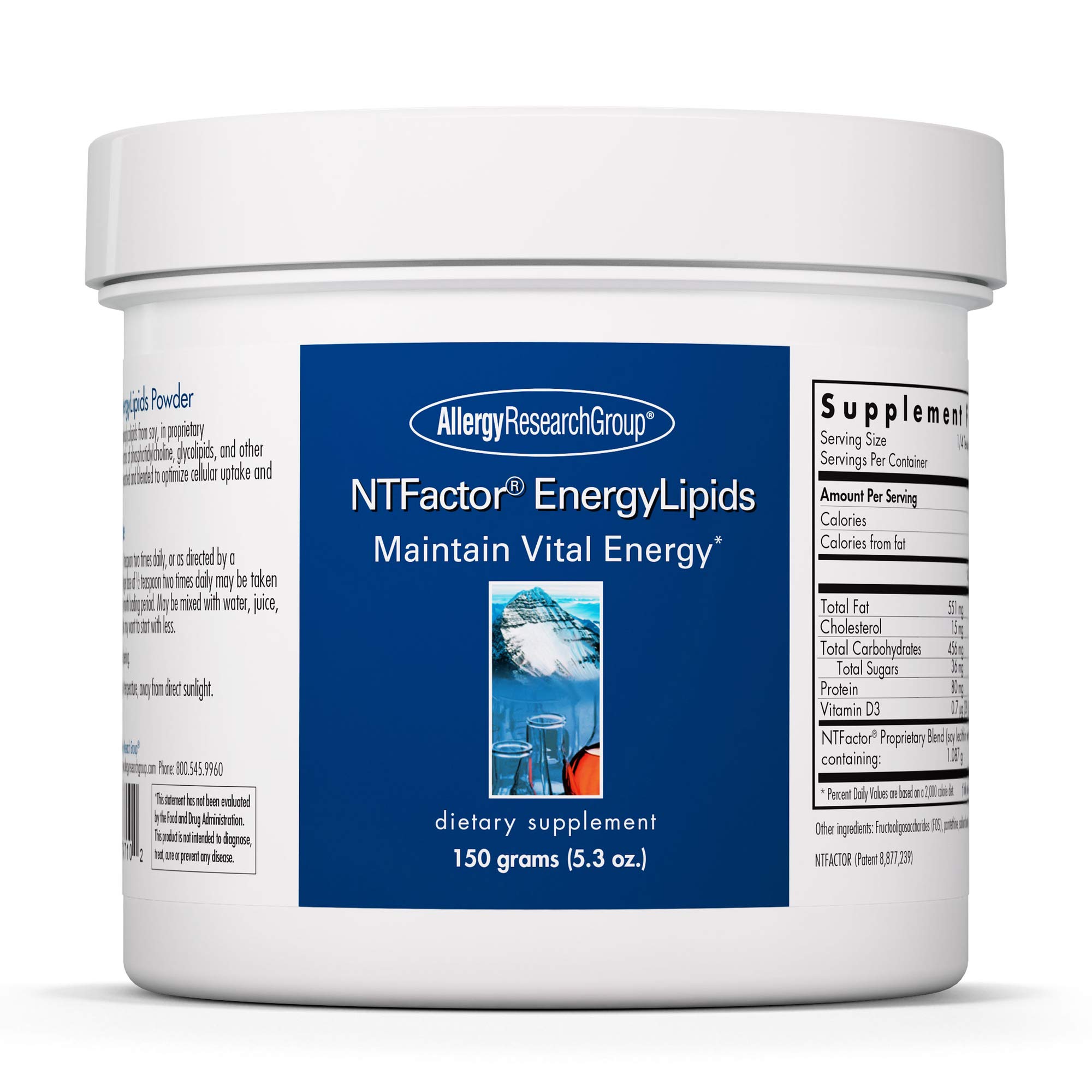 Allergy Research Group - NTFactor EnergyLipids Powder - Maintain Vital Energy - 150 Grams (5.3 oz)