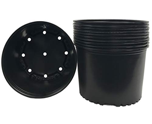 Viagrow 3 Gal. Plastic Nursery Pots (11.36 Liters) 10-Pack