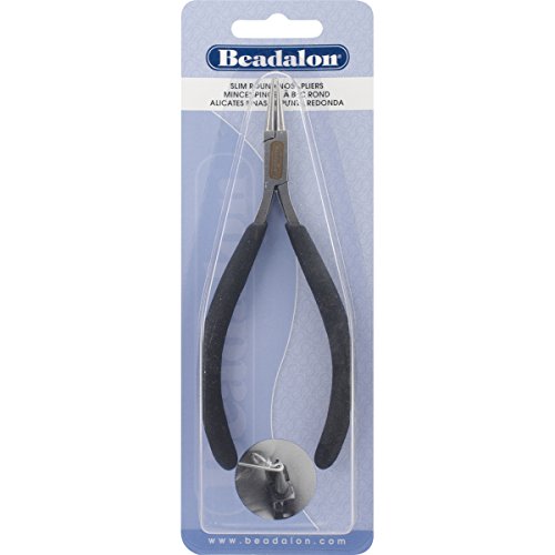 Beadalon 201A-014 Slim Round Nose Pliers for Jewelry Making, 5.75"