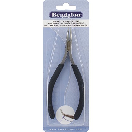 Beadalon 201A-013 Slim Bent Chain Nose Pliers for Jewelry Making