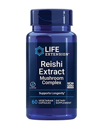 Book Cover Life Extension Reishi Extract Mushroom Complex - Mushrooms Herbal Supplement for Immune Support – Ganoderma Lucidum Extract - Gluten-Free, Non-GMO, Vegetarian – 60 Capsules