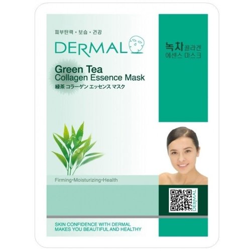 Dermal Korea Collagen Essence Facial Mask Sheet - Green Tea (10 Pack) by Dermal
