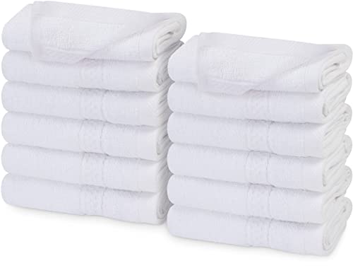 Book Cover Utopia Towels Premium Fingertip Towel Set (12 x 12 Inches, White) 600 GSM 100% Cotton Washcloths & Face Cloth, Highly Absorbent and Soft Feel (12-Pack)
