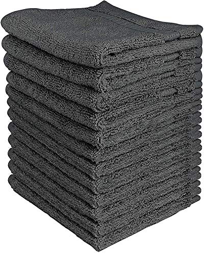 Book Cover Utopia Towels 600 GSM Washcloths, 12 Pack, Grey