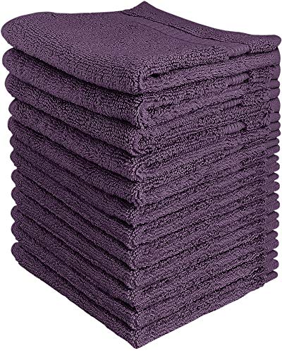 Book Cover Utopia Towels - Premium Washcloths Set (12 Pack, 30 x 30 cm, Plum) - 600 GSM 100% Cotton Flannel Face Cloths, Highly Absorbent and Soft Feel Fingertip Towels