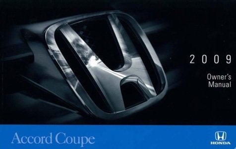 2009 Honda Accord Coupe Owner's Manual Original 2 Door