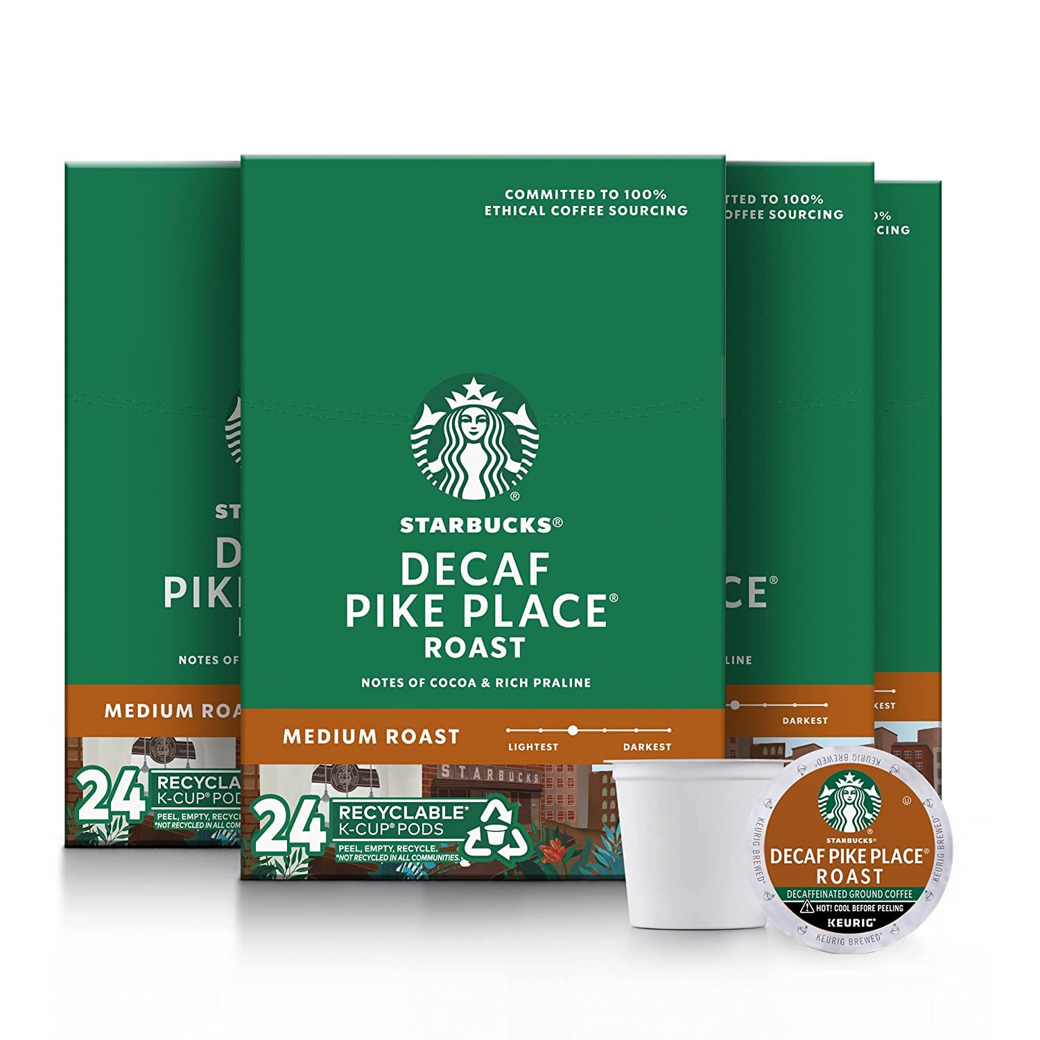 Book Cover Starbucks Decaf Pike Place Roast, K-Cup for Keurig Brewers, 96 Count Breakfast Blend 96 Count (Pack of 1)