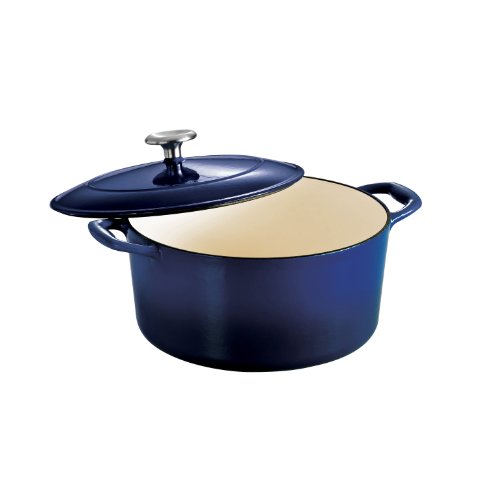 Book Cover Tramontina 80131/075DS Enameled Cast Iron Covered Round Dutch Oven, 5.5-Quart, Gradated Cobalt