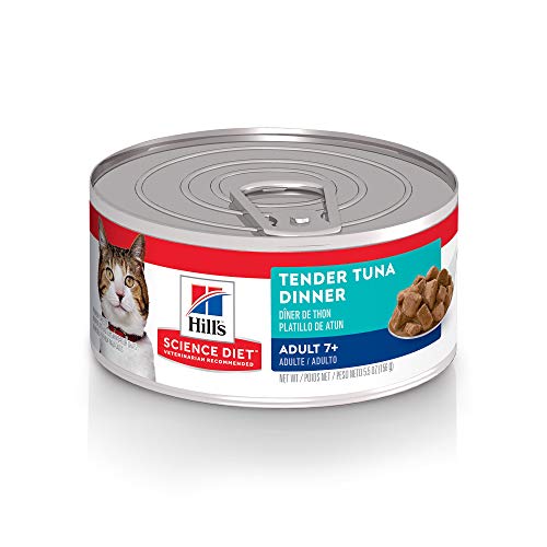 Hill's Science Diet Wet Cat Food, Adult 7+, Tender Tuna Dinner, 5.5 oz, 24-pack