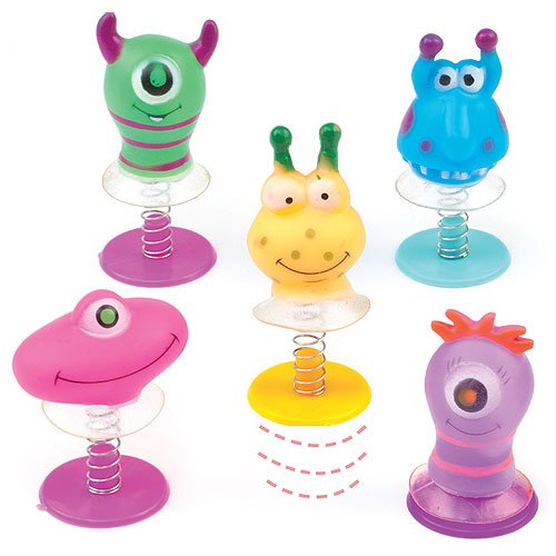 Baker Ross Lot de 6 Monstres sur Ressort - Idéal comme cadeau de pochette surprise