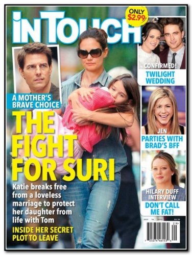 InTouch Weekly Magazine (In Touch) - The Fight for Suri Cruise - Jennifer Aniston - Hilary Duff Says Don't Call Me Fat (July 16, 2012)