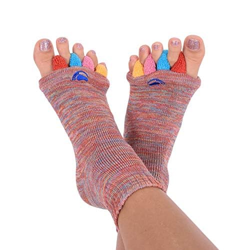 Foot Alignment Socks with Toe Separators by My Happy Feet | for Men or Women | Multicolor (Medium)
