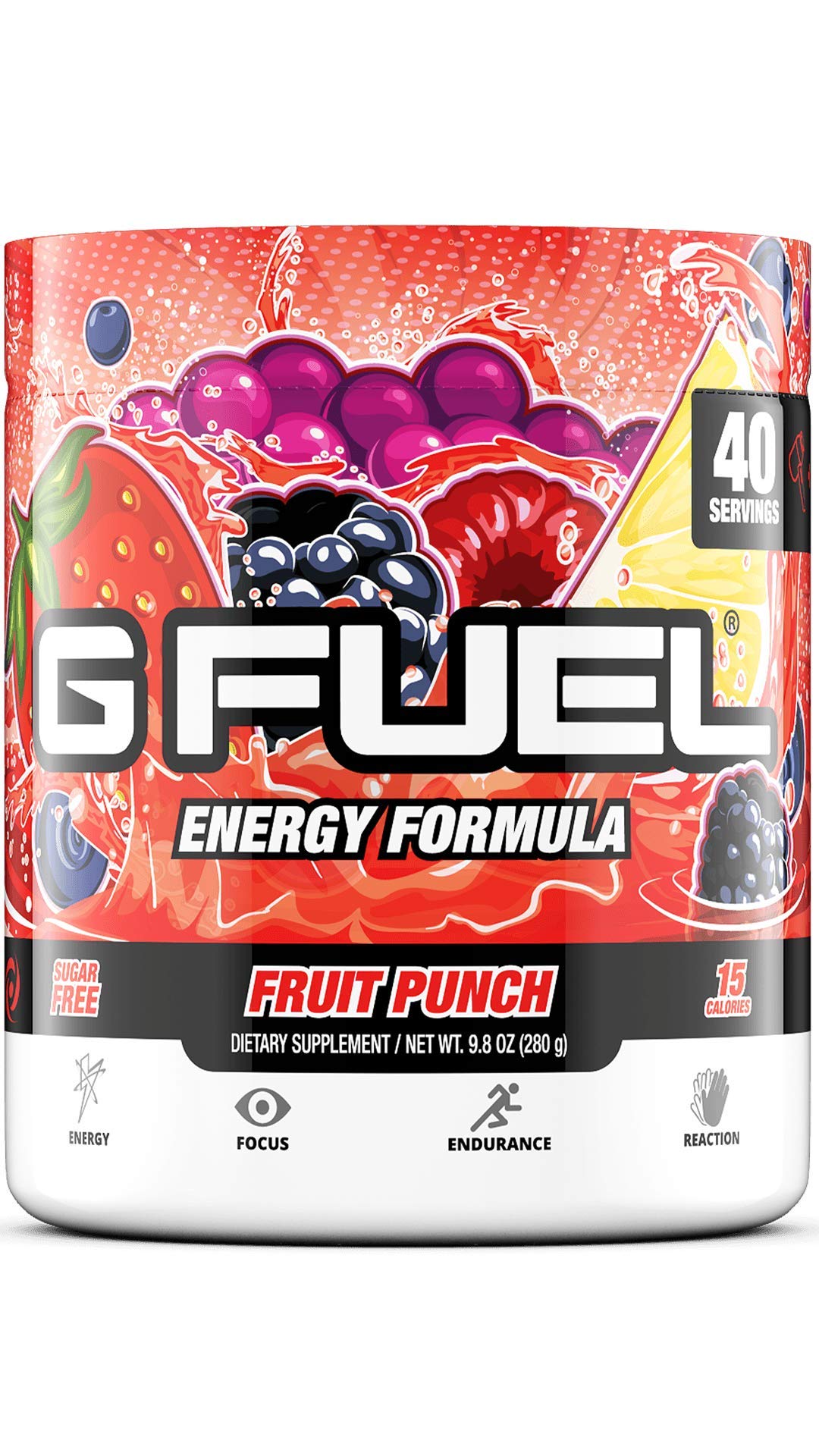 Book Cover G Fuel Fruit Punch Tub (40 Servings) Elite Energy and Endurance Formula, 9.8 oz(280g)
