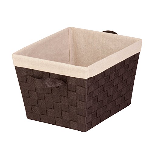 Honey-Can-Do STO-02985 Nested Woven Tote with Liner, Esspresso Brown, Small