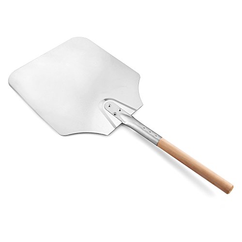 Book Cover New Star Foodservice 50158 Aluminum Pizza Peel, Wooden Handle, 12 x 14 inch Blade, 26 inch overall