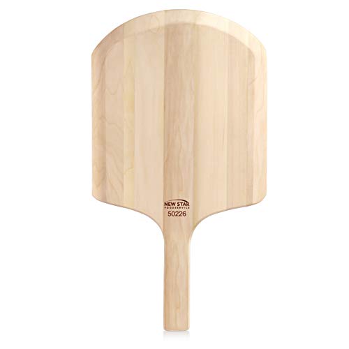 New Star Foodservice Wooden Pizza Peel, 12" x 14" x 22", Wood