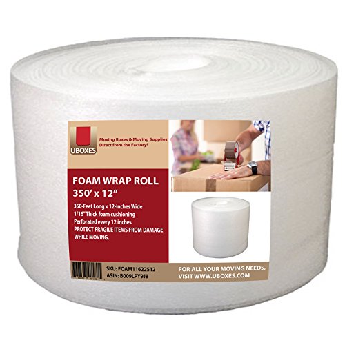 Book Cover UBOXES Foam Wrap Roll 320' x 12