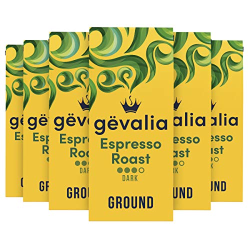 Gevalia Espresso Roast Dark Roast Ground Coffee (12 oz Bag, Pack of 6)