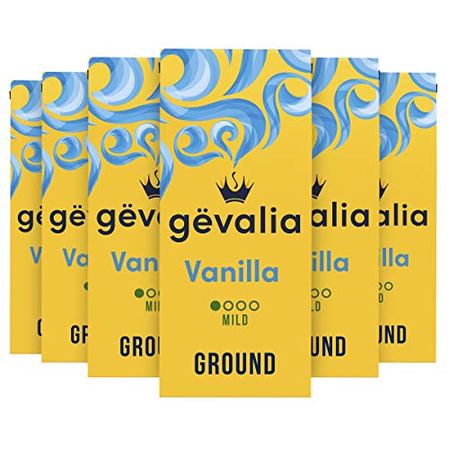 Gevalia Vanilla Flavored Mild Roast Ground Coffee (12 oz Bag, Pack of 6)