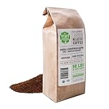 Tiny Footprint Coffee - Peru, Medium Roast, USDA Organic Ground Coffee, Fair Trade Certified - 16 Ounce
