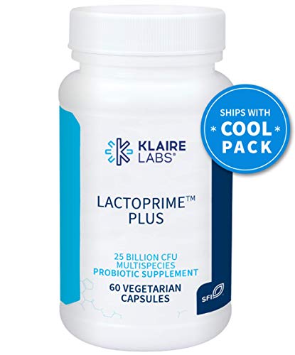 Book Cover Klaire Labs Lactoprime Plus Probiotic - 25 Billion High CFU for Carbohydrate Sensitive Men & Women, FODMAP Compliant, Hypoallergenic & Dairy-Free (60 Capsules)