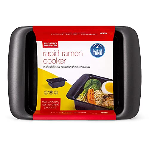 Book Cover Rapid Ramen Cooker - Microwave Ramen in 3 Minutes - BPA Free and Dishwasher Safe - Black