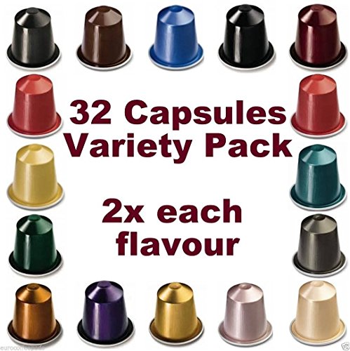 Book Cover 32 NESPRESSO CAPSULES Starter Pack, 2x FULL COFFEE RANGE - NOT Compatible with VERTUOLINE machines