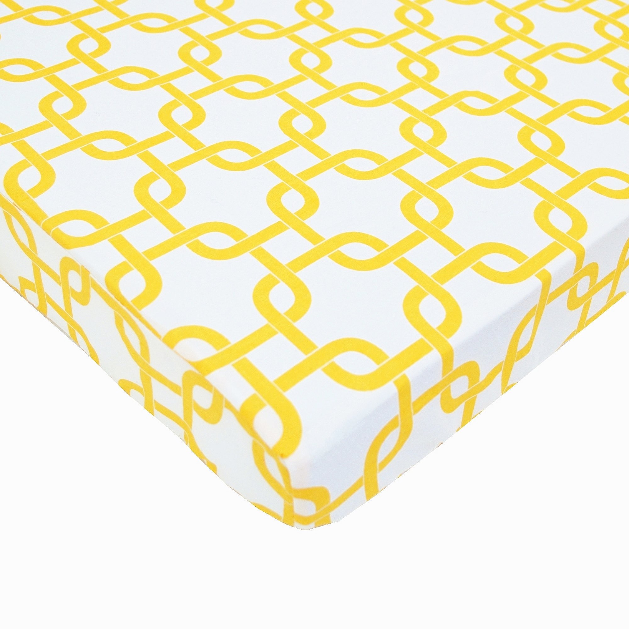 American Baby Company 100% Natural Cotton Percale Fitted Portable/Mini Crib Sheet, Golden Yellow Twill Gotcha, Soft Breathable, for Boys and Girls