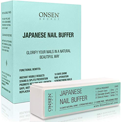 Onsen Professional Nail Buffer, Ultimate Shine Nail Buffing Block With 3 Way Buffing Methods, Smooth & Shine After Onsen Nail Filer, Compact Purse Size Manicure Tools for Optimum Nail Care