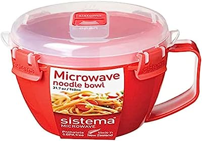 Sistema Microwave Collection Noodle Bowl, 31.7 Oz, Red