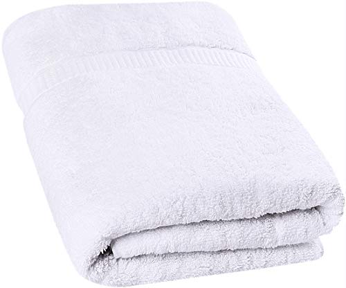 Book Cover Utopia Towels - Luxurious Jumbo Bath Sheet (35 x 70 Inches, White) - 600 GSM 100% Ring Spun Cotton Highly Absorbent and Quick Dry Extra Large Bath Towel - Super Soft Hotel Quality Towel