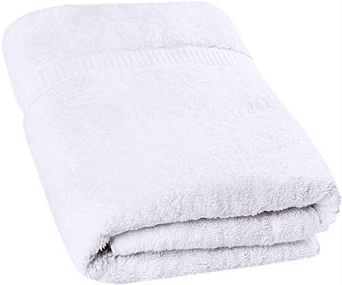Utopia Towels - Luxurious Jumbo Bath Sheet (35 x 70 Inches, White) - 600 GSM 100% Ring Spun Cotton Highly Absorbent and Quick Dry Extra Large Bath Towel - Super Soft Hotel Quality Towel