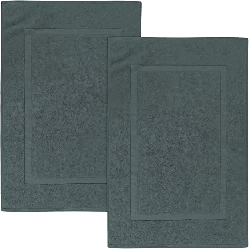 Book Cover Utopia Towels Cotton Banded Bath Mats, Gray, [Not a Bathroom Rug], 21 x 34 Inches, 100% Ring Spun Cotton - Highly Absorbent and Machine Washable Shower Bathroom Floor Mat (Pack of 2)