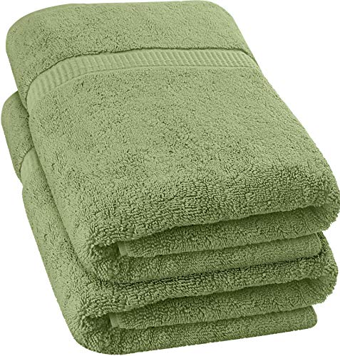 Book Cover Utopia Towels - Luxurious Jumbo Bath Sheet (35 x 70 Inches, Sage Green) - 600 GSM 100% Ring Spun Cotton Highly Absorbent and Quick Dry Extra Large Bath Towel - Super Soft Hotel Quality Towel