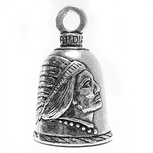 Guardian Indian in Headdress Motorcycle Biker Luck Gremlin Riding Bell or Key Ring