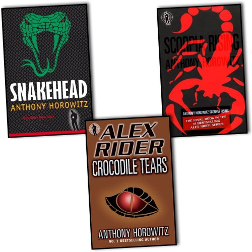 Book Cover Anthony Horowitz Alex Rider 3 Books Collection Pack Set RRP: Â£20.97(Snakehead, Crocodile Tears, Scorpia Rising)