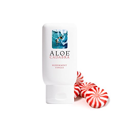 Aloe Cadabra Water Based Flavored Personal Lube, Organic Edible Peppermint Lube, 2.5 Ounce