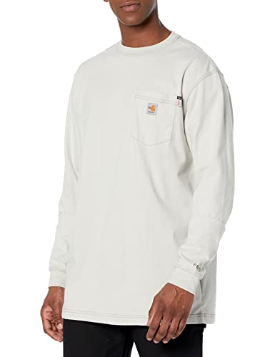 Carhartt Men's Flame Resistant Force Cotton Long Sleeve T-Shirt,Light Gray,Medium
