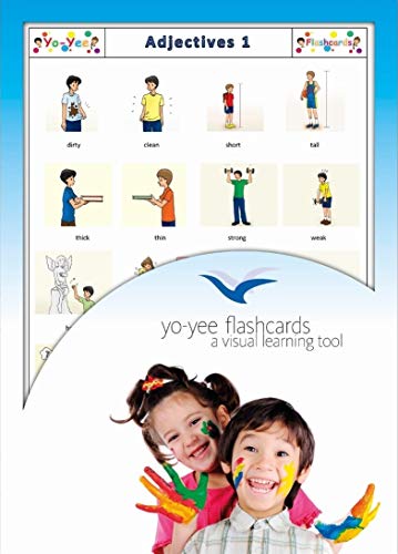 Yo-Yee Flashcards - Adjectives and Opposites Flash Cards - Set 1 - Vocabulary Picture Cards for Toddlers, Kids, Children and Adults