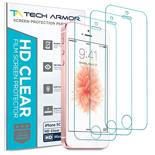 Tech Armor High Definition Clear PET Film Screen Protector (Not Glass) for iPhone 5/5C/5S/SE (Pack of 3)