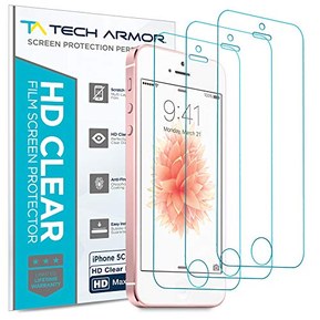 Tech Armor High Definition Clear PET Film Screen Protector (Not Glass) for iPhone 5/5C/5S/SE (Pack of 3)